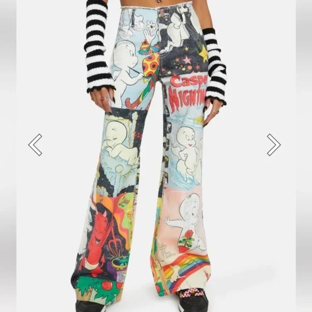 Dolls Kill Boo Crew Casper Wide Leg Pants